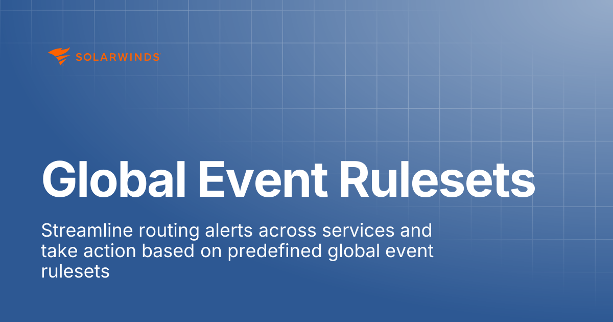 Global Event Rulesets | SolarWinds Incident Response Support Docs